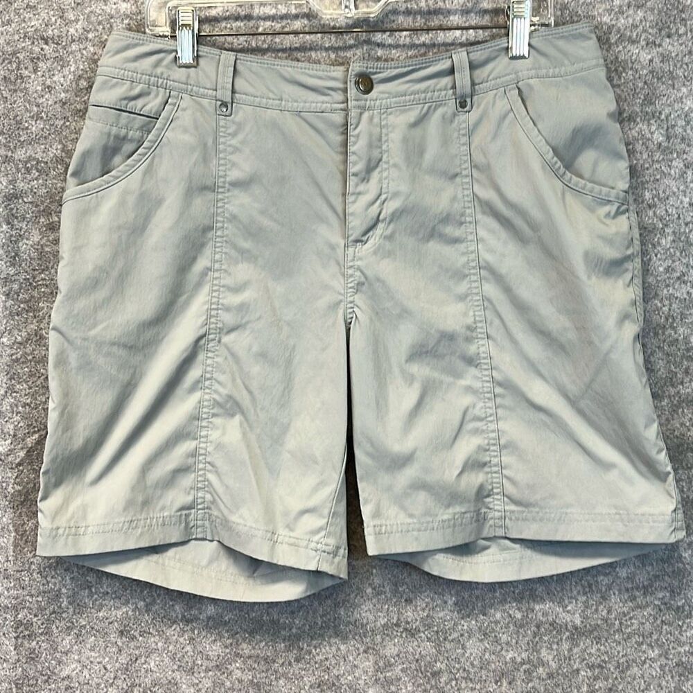 ROYAL ROBBINS Women’s Hiking Shorts Zip‎ Pockets Lightweight Gray Sz 12 Gorpcore
